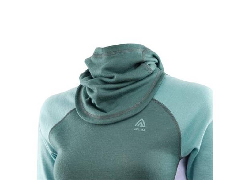 Aclima WarmWool hoodsweater W's North Atlantic/Reef Water/Purple