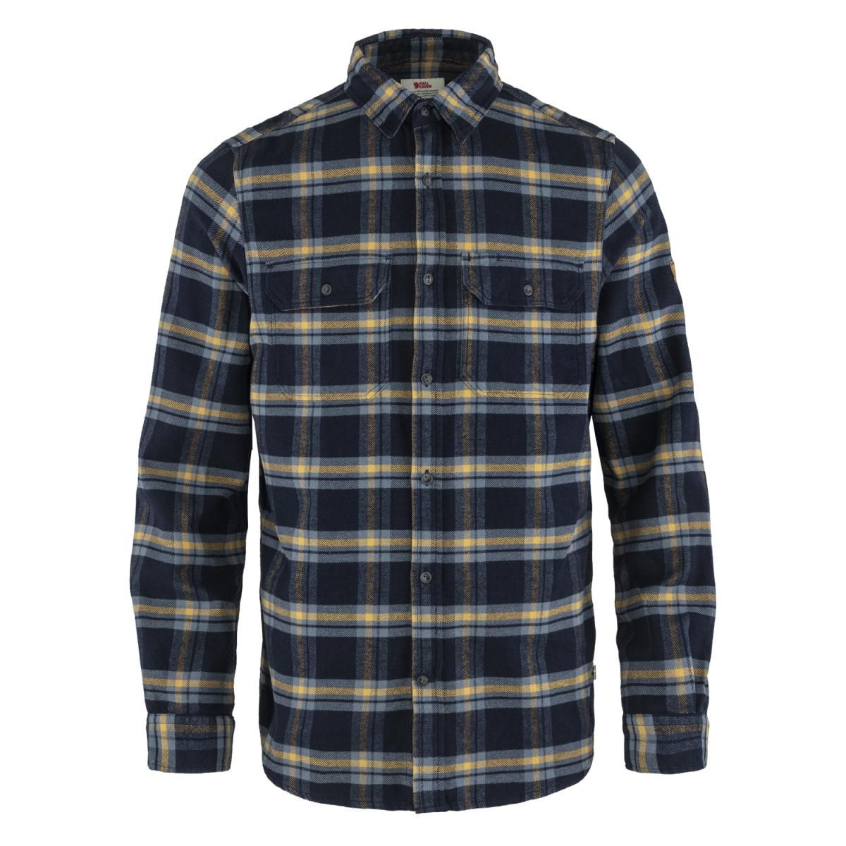 Fjällräven ÖVik Heavy Flannel Shirt M Dark Navy-Buckwheat Brown