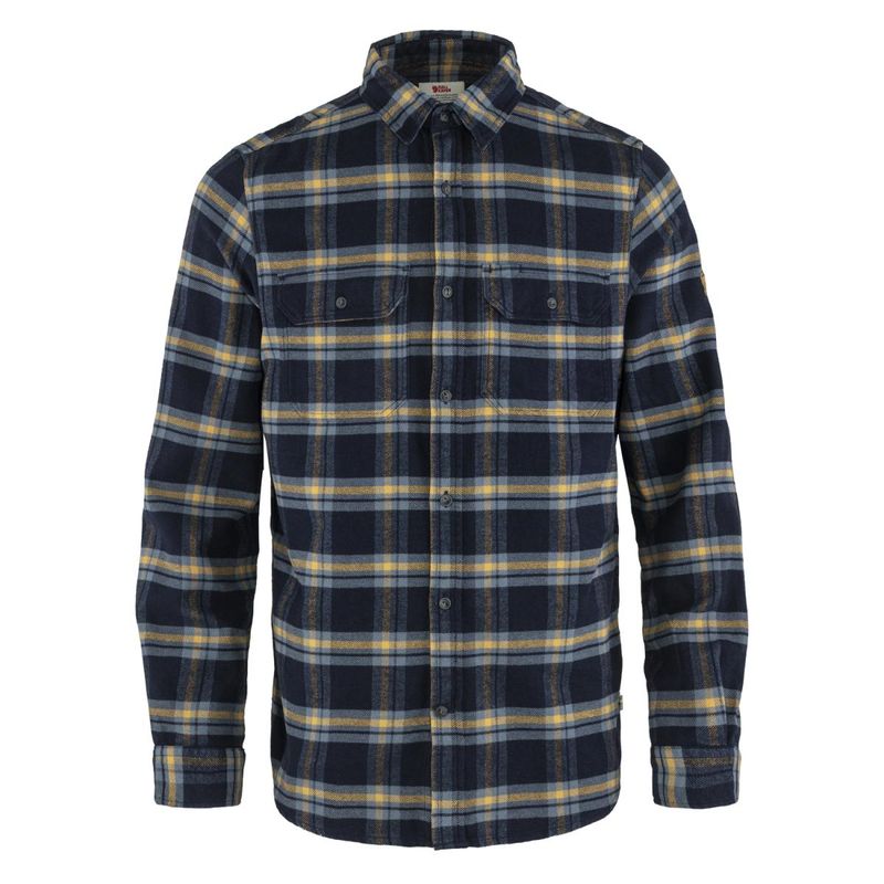 Fjällräven ÖVik Heavy Flannel Shirt M Dark Navy-Buckwheat Brown
